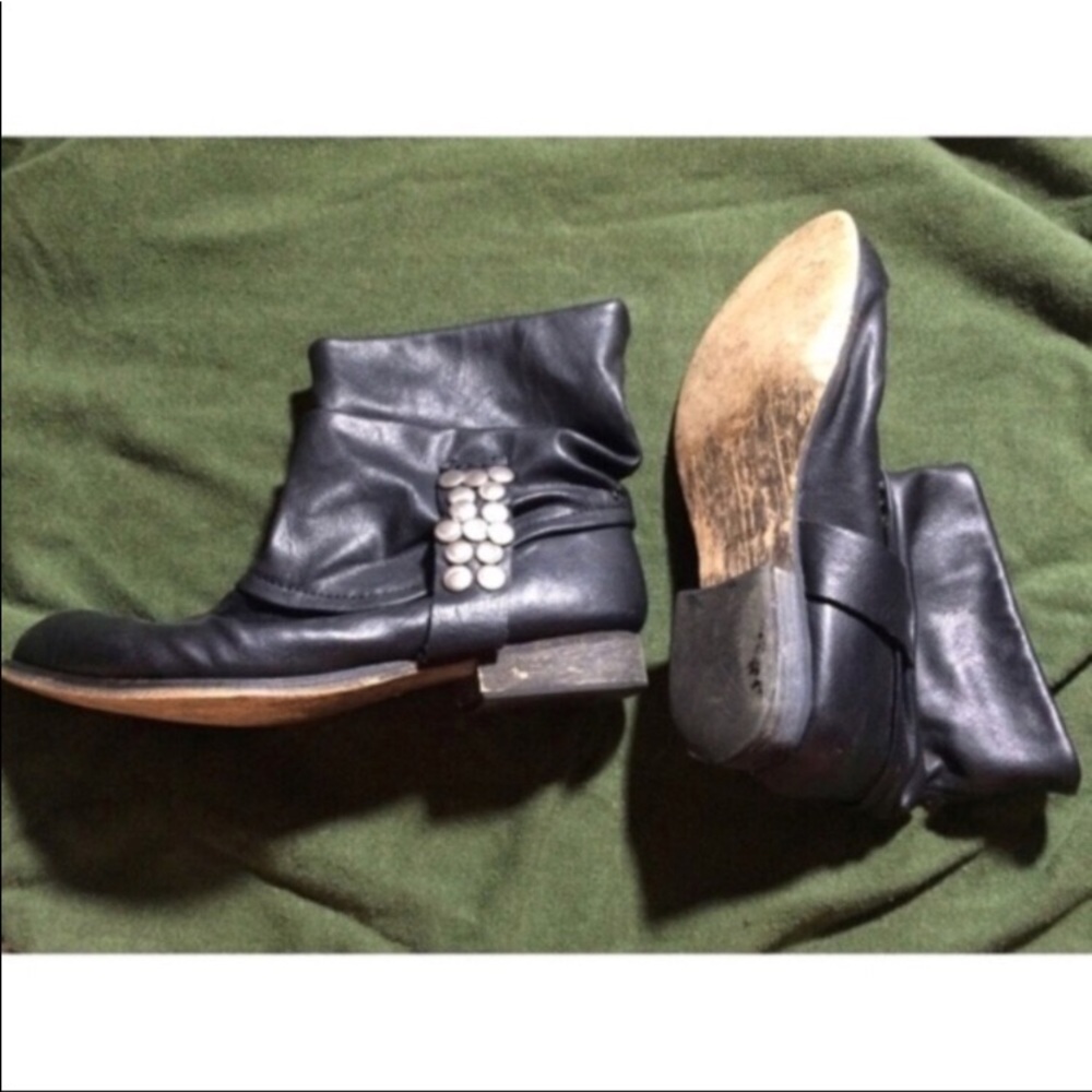 WHIMSYGOTH FAUX LEATHER BIKER BOOTS